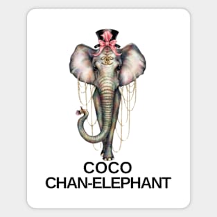 Coco Chan-Elephant Fashion Designer Elephant Jungle Gift For Animal Lover Anthropomorphic Magnet